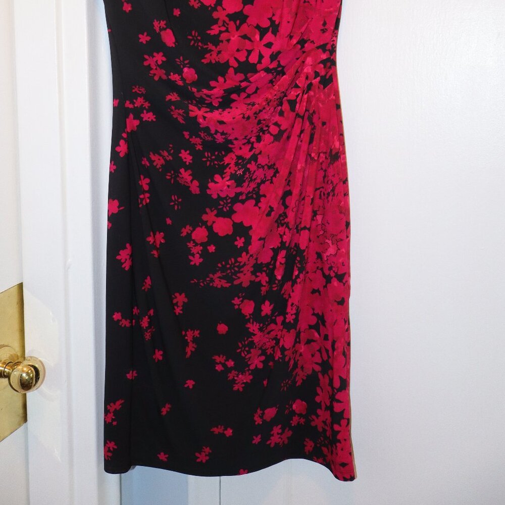 Chaps Floral Ruched Fitted Dress - Picture 2 of 5